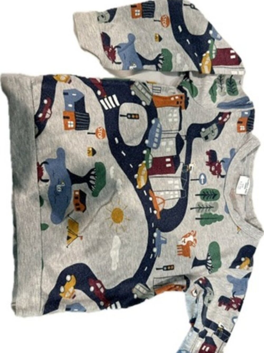 Polarn O. Pyret Cotton "City Print" long Sleeved top Sz 3-4 Years